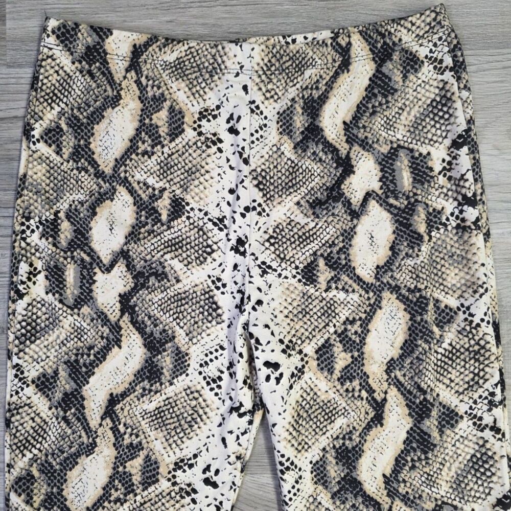 VIBE Snakeskin Print Flare Pants | High Rise Bell Bottoms | Large - Picture 3 of 8
